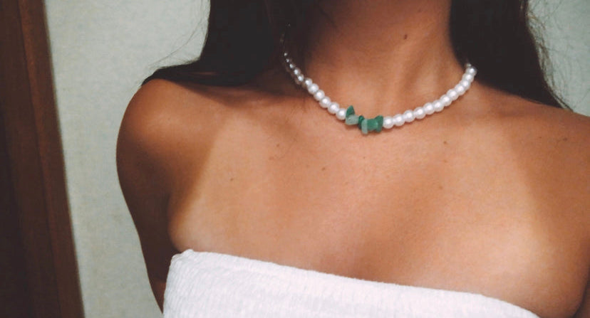 Aventurine pearl necklace
