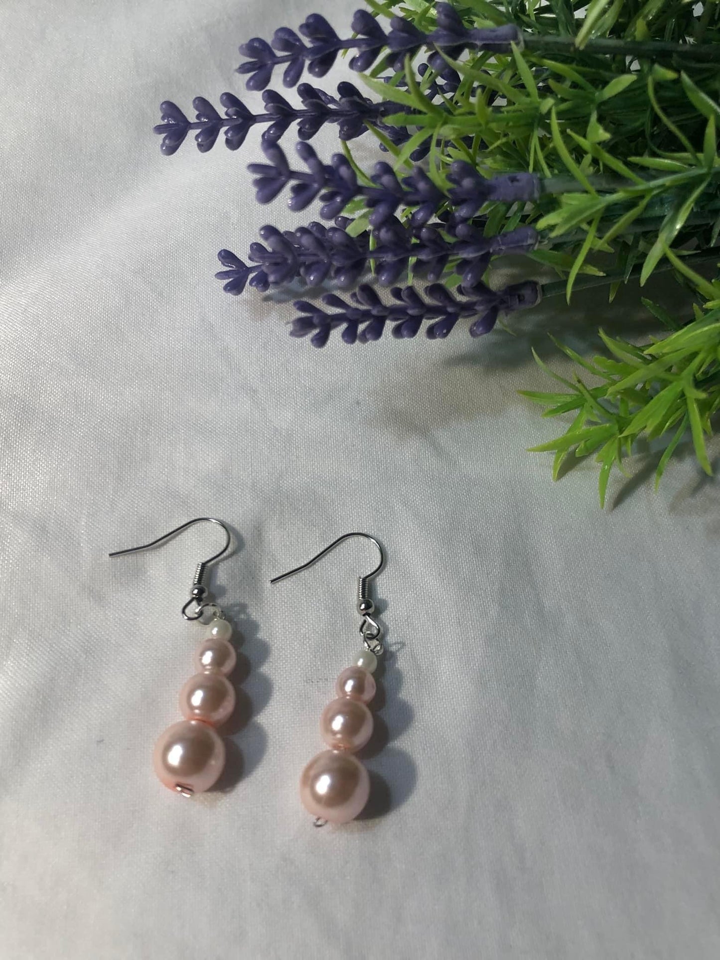 Christmas pink bauble earrings
