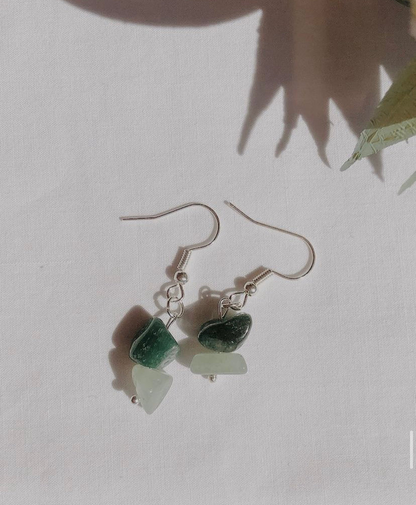 Double aventurine earrings