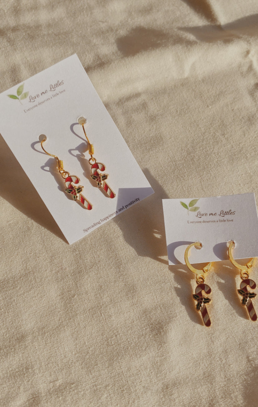 Candy cane earrings