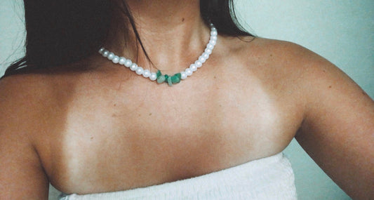 Aventurine pearl necklace