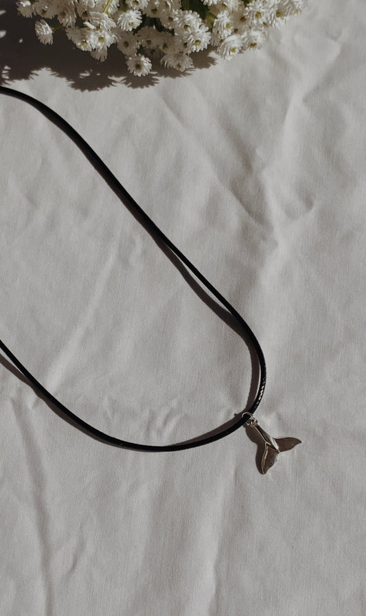 Cord necklace - whale tail