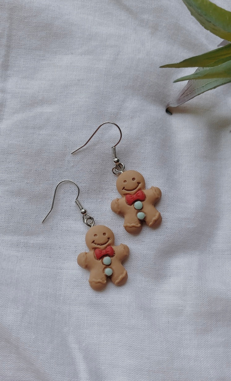 Gingerbread men earrings