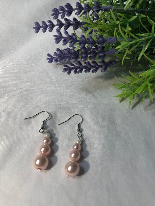 Christmas pink bauble earrings