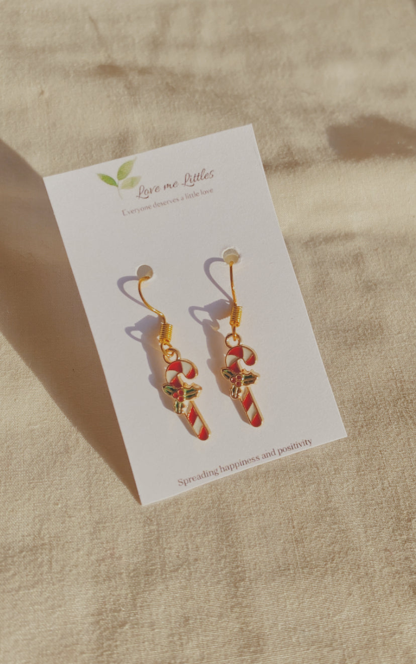 Candy cane earrings