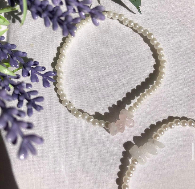 Crystal mini-pearl bracelet