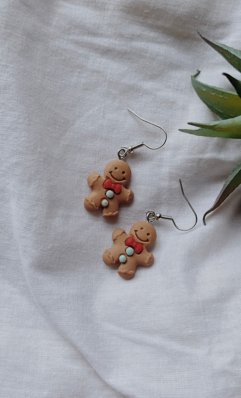 Gingerbread men earrings