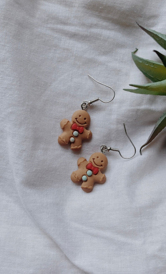Gingerbread men earrings